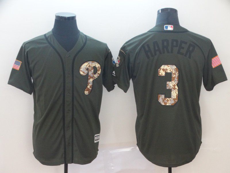 Men Philadelphia Phillies #3 Harper Green Game MLB Jerseys->philadelphia phillies->MLB Jersey